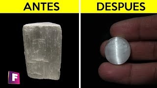 DIY  Polishing Minerals #2  SELENITE - How to create gem cat eye effect and otther optical effect