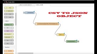NODE RED | CSV DATA TO JSON DATA | WITHOUT CODING