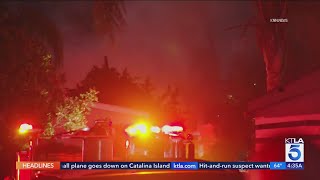 Man's body in burning Pomona mobile home prompts arson, homicide investigations
