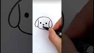 用简单的数字和笔画，轻松画出可爱的小狗！🐶✨ 这个教程适合大人和小孩，一起来试试吧！#数字绘画 #可爱小狗 #创意绘画 #数字艺术 #kids