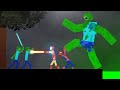 Spider-Man and Ironman vs Zombie Attack on Acid Sea in People Playground