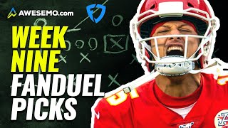 FanDuel NFL DFS Top-5 Picks Week 9 | Daily Fantasy Fantasy Football Optimal Lineups