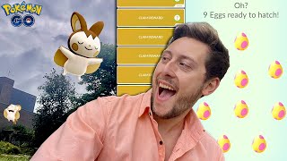 7km Egg SHINY LUCK! *Shiny Emolga* Stadium Sights Pokemon GO Adventure