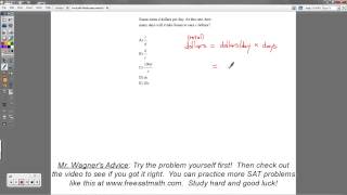 SAT Math - Question #71 (Rate Problems)