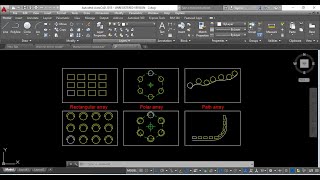 Auto CAD complete tutorial for beginners. 04 Rectangular array polar array path array.