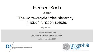 Herbert Koch - The Korteweg-de Vries hierarchy in rough function spaces