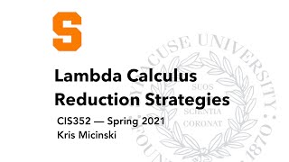 L18: Reduction Strategies