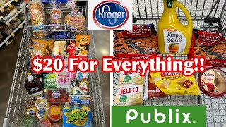 PUBLIX \u0026 KROGER GROCERY HAUL 7/6-7/12|OVER $95 IN GROCERIES FOR $20🔥