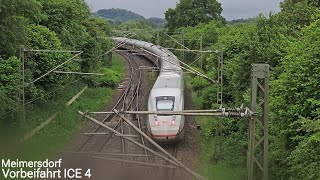 Meimersdorf (Meimersdorfer Weg): Vorbeifahrt DB ICE4 (BR412) Richtung Hamburg