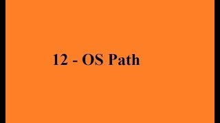 Python 12 OS Path