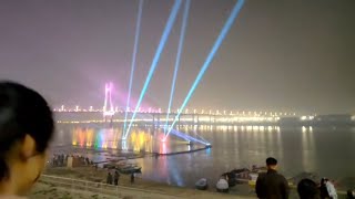 Mahakumbh Prayagraj light show kalighat गंगा के बीच का अद्भुत नजारा#Mahakumbh #Prayagraj #viralvideo