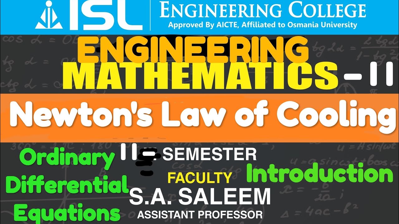 Newton's Law Of Cooling | Differential Equations - YouTube