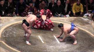 豊ノ島 vs 日馬富士 2015大相撲一月場所6日目 Харүмафүжи Toyonoshima vs Harumafuji SUMO