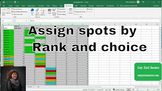 Assign spots by Rank and choice in Excel