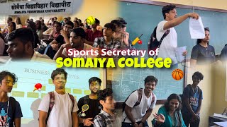 Became Sports Secretary of Sk Somaiya college 🏅| Somaiya university