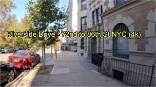 Riverside Drive 72nd to 86th St NYC (4k)
