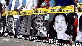 Manifestation au Cambodge pour la journée des droits de l'Homme