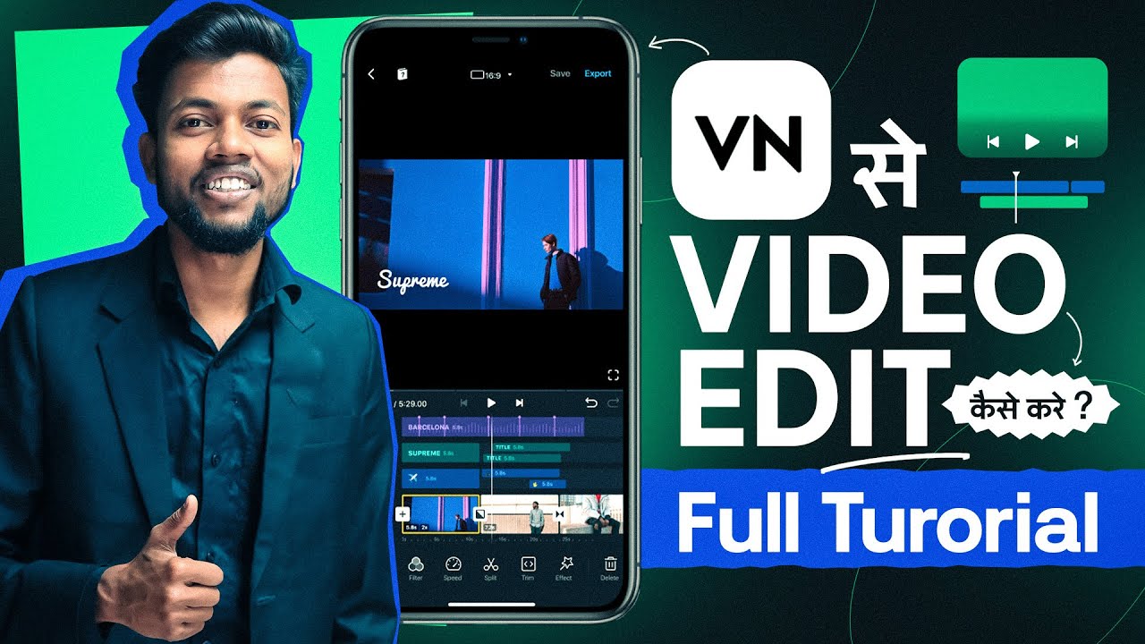 VN Video Editor Full Tutorial In Hindi | VN Se Video Edit Kaise Kare ...