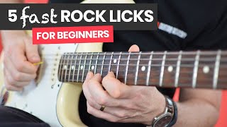 How To Play 5 Fast Rock Guitar Licks - Beginners Lead Guitar Lesson