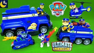 Paw Patrol Toys Ultimate Rescue Police Pups Toy Collection Mighty Pups Chase Marshall Fire Truck Toy