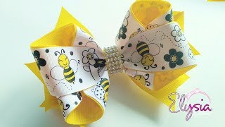 Bee Printed Ribbon Bow Tutorial 🎀 DIY by Elysia Handmade