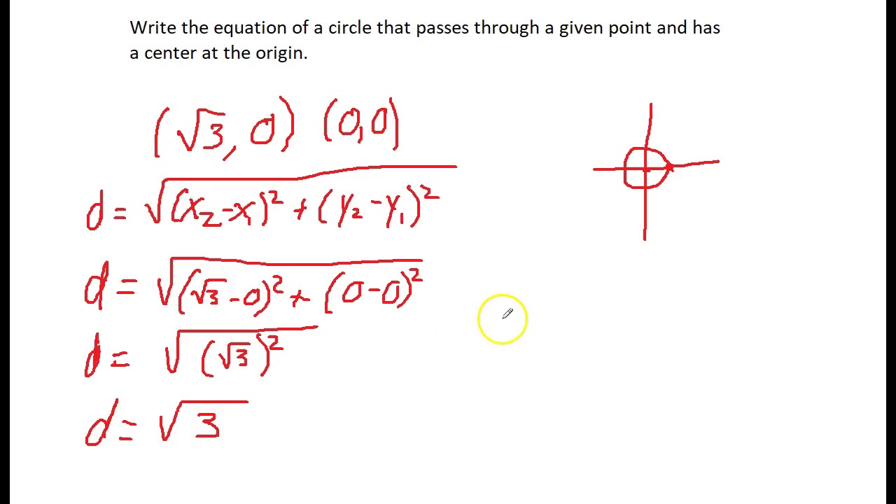 Write The Equation Of A Circle That Passes Through A Given P - YouTube