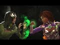 Injustice 2 : Enchantress Vs Starfire - All Intro/Outros, Clash Dialogues, Super Moves