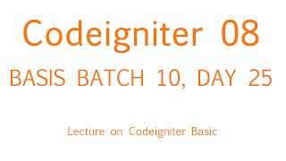 Codeigniter Bangla tutorial Part 08