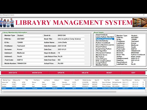 Library management system project in python with database Mini project Tkinter #Hindi