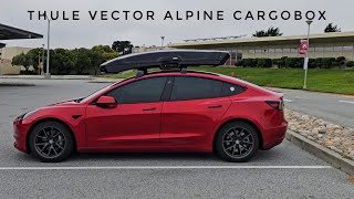 TESLA MODEL 3 / THULE VECTOR ALPINE CARGO BOX / WALK AROUND