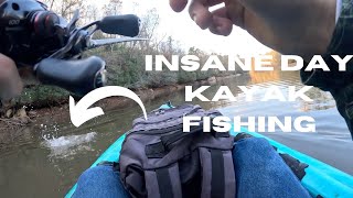 insane day kayak fishing a river