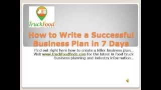 How To Successfully Write A Food Truck Business Plan in 7 Days