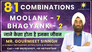 Moolank 7 Bhagyank 2 | 81 Combinations in Numerology | Sunstar Astro