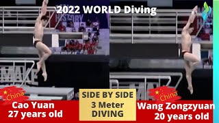 2022 Cao Yuan  曹缘 \u0026 Wang Zongyuan 王宗源  - Mens 3 meter China World Diving - side by side