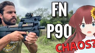😱IT'S CHAOS!😱VTuber Reacts to The P90: Hollywood’s Gun of the Future - Brandon Herrera