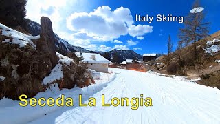 Italy Skiing Seceda La Longia #italy #dolomites #skiing #wintersports #mountains