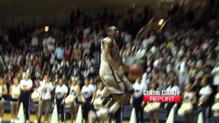 Penn State Tim Frazier dunks under the legs