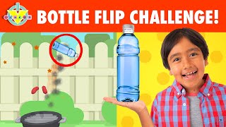 Ryan and Mom Play Bottle Flip in IRL!!