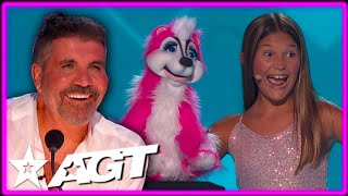 Young Girl Combines Puppets and Magic in Hilarious Audition on America's Got Talent 2023!