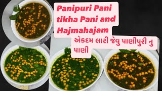 એકદમ લારી જેવુ પાણીપુરી નુ પાણી #panipuripanirecipe // tikha pani and hajmahajam pani