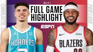 Melo vs. Melo: LaMelo Ball, Carmelo Anthony duel in Hornets vs. Blazers [HIGHLIGHTS] | NBA on ESPN