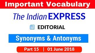 The Indian Express Vocabulary from  Editorial for SBI PO | CLERK | IBPS PO | SSC CGL Part 15