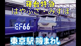 東京駅・ブルートレインの機関車回し（みずほ・はやぶさ）