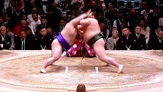 【強烈な押し】貴景勝 vs 千代大龍 2018年大相撲初場所13日目 20180126