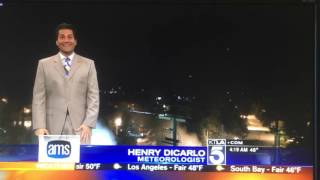 KTLA's Henry DiCarlo has smoke coming out of his butt (blooper)