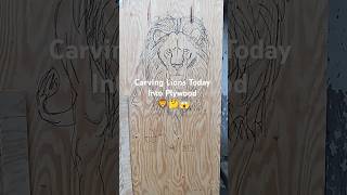 Carving Lions 🦁 into plywood with chainsaw 🤯 #plywoodking #art #shorts