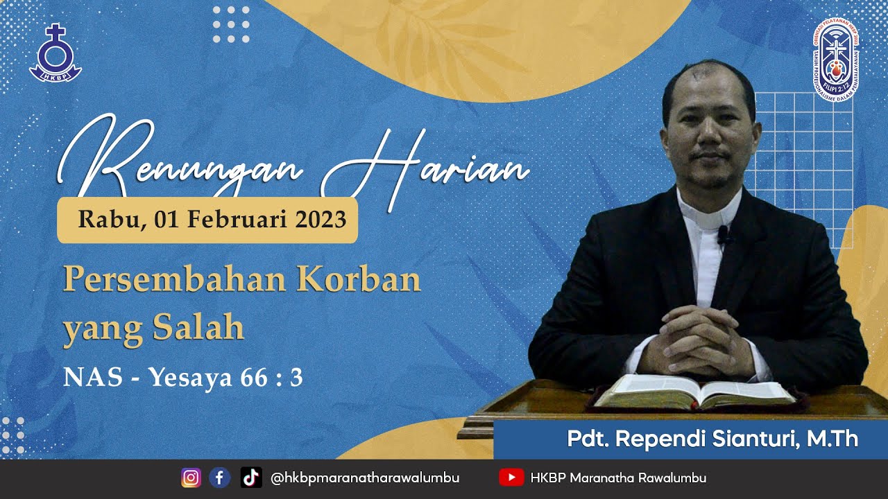 RH Rabu, 01 Februari 2023 | HKBP Maranatha Rawalumbu | Persembahan ...