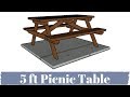 How to Build a 5 ft Picnic Table from 2x4s