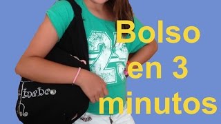 Cómo hacer bolso sin coser en 3 minutos/How to make a NO SEW bag in 3 minutes