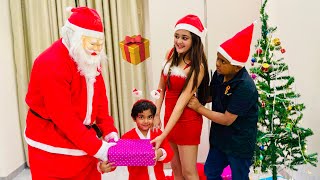 🎅 OMG! Real Santa Claus Came Into our New House on Christmas 🎄Bindass Kavya XMAS Celebration 2024